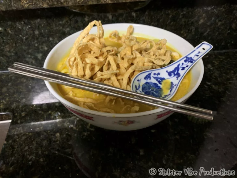 Khao Soi Chicken in a bowl