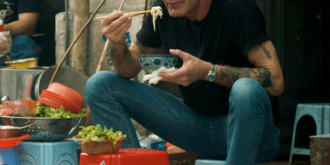 Anthony Bourdain eating