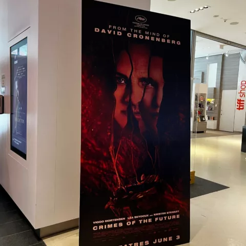 Crimes Of The Future movie poster at TIFF Bell Lightbox
