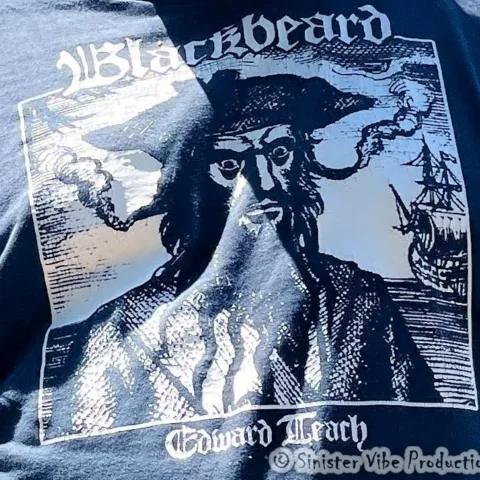 Blackbeard engraving on t-shirt