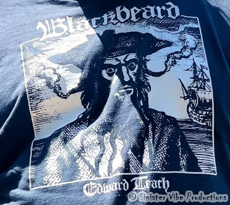 Blackbeard engraving on t-shirt