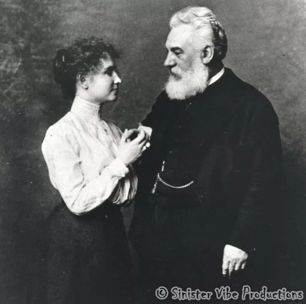 Photo of Alexander Graham Bell and Helen Keller
