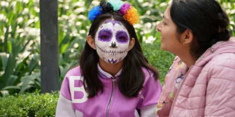 Girl with Day of the Dead makeup on