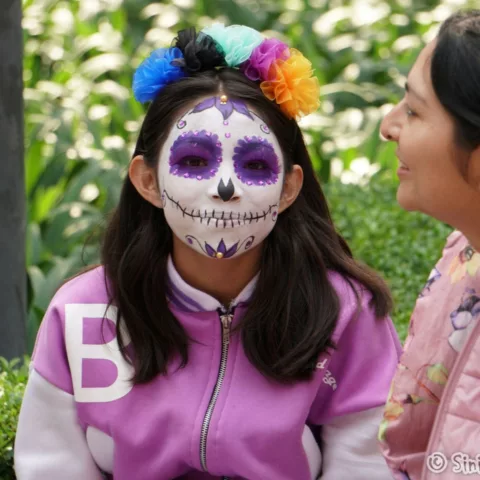 Girl with Day of the Dead makeup on