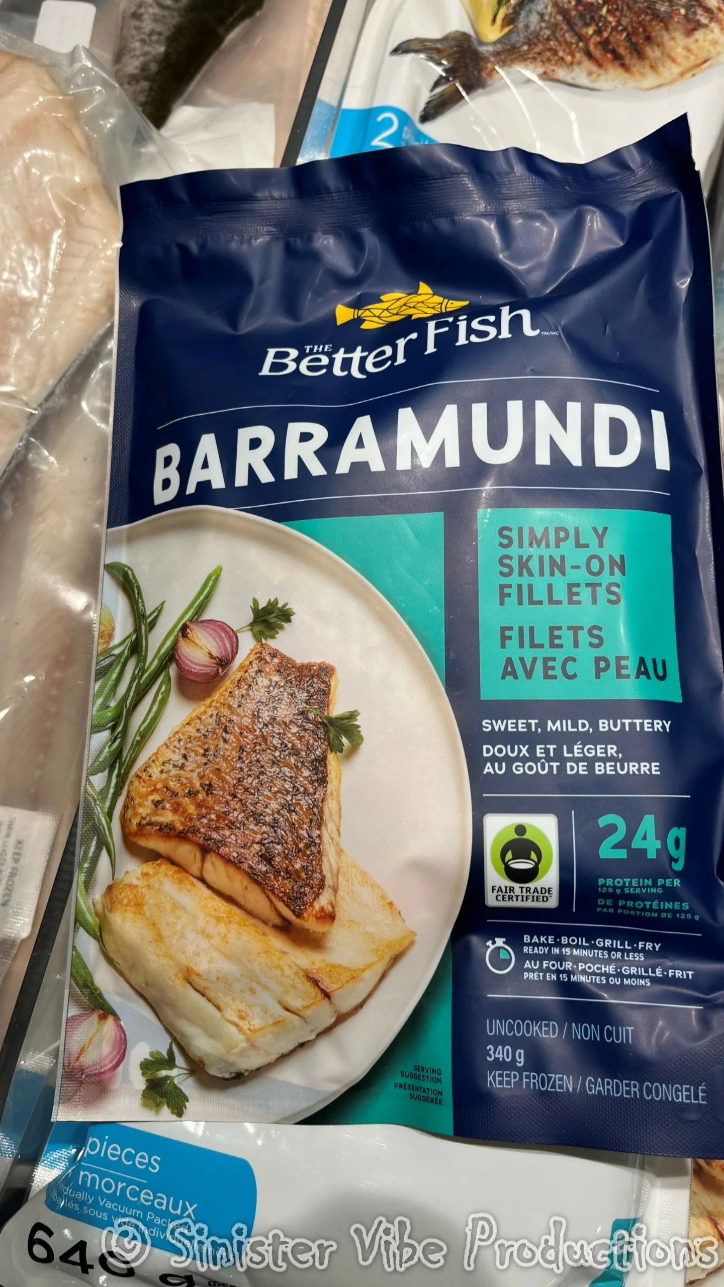 Package of frozen Barramundi