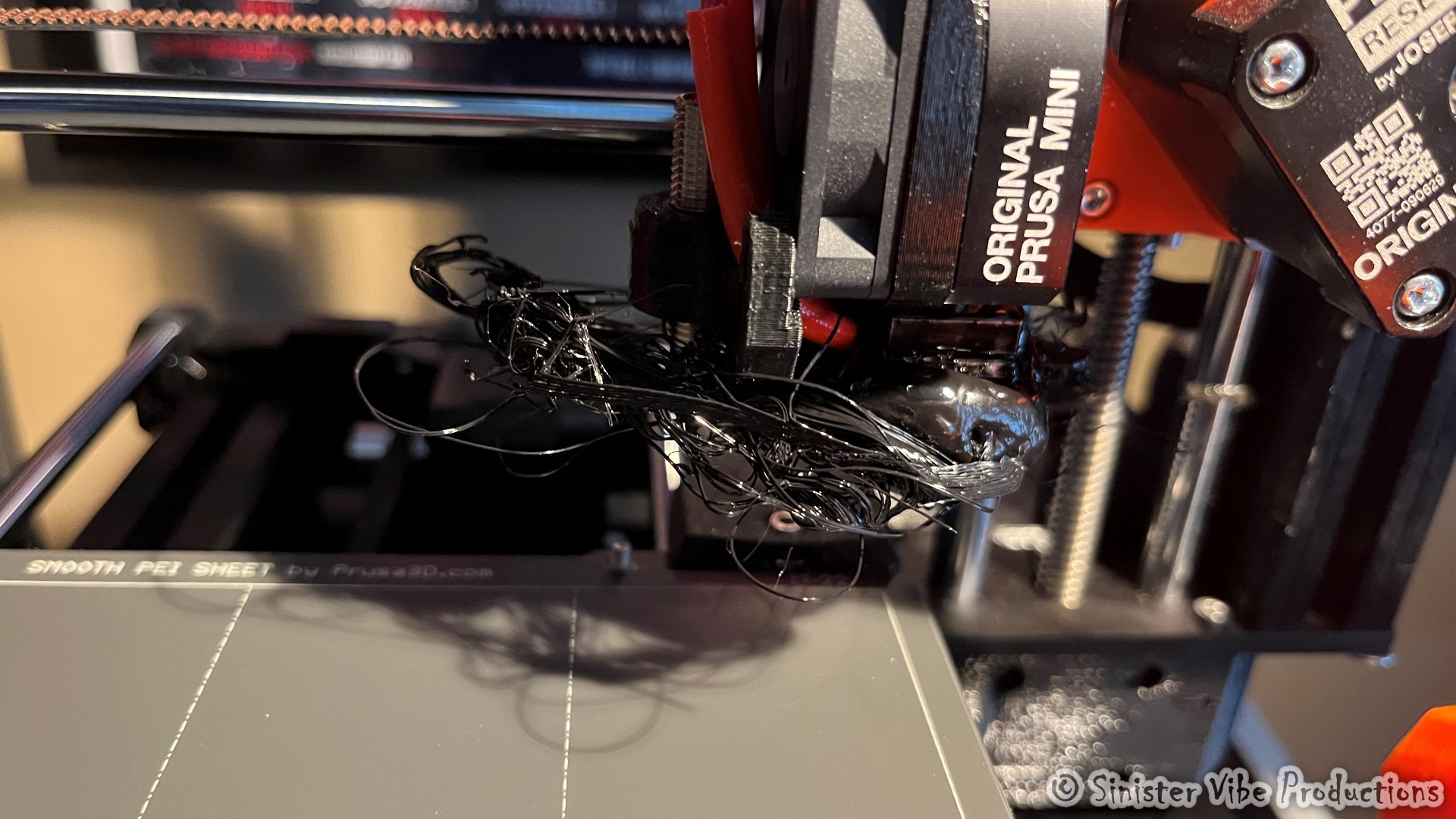 photo of 3D print filament jam