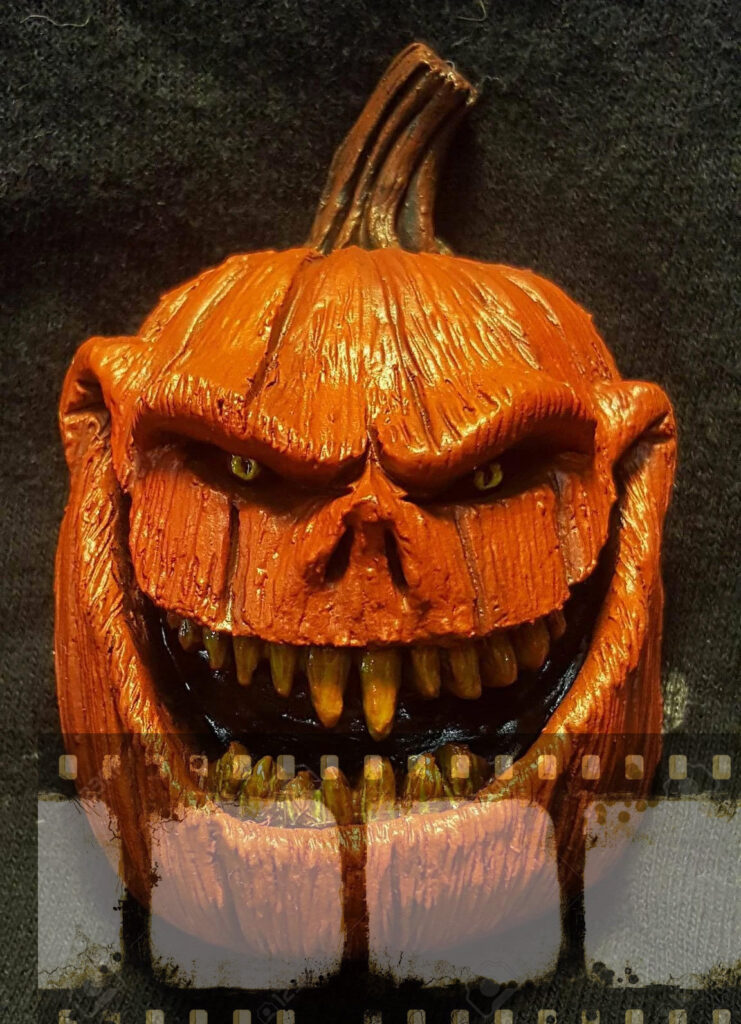 Photo of evil pumpkin and film strip