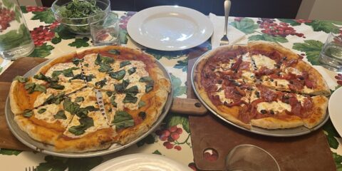 photos of two pizzas