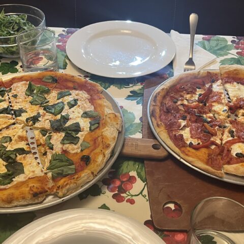 photos of two pizzas