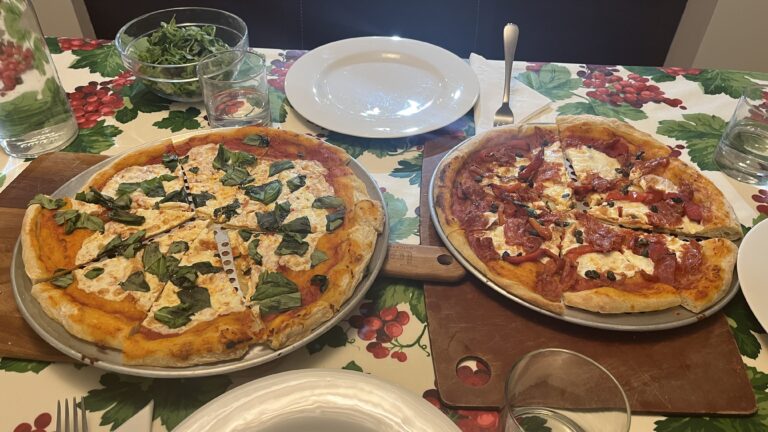 photos of two pizzas