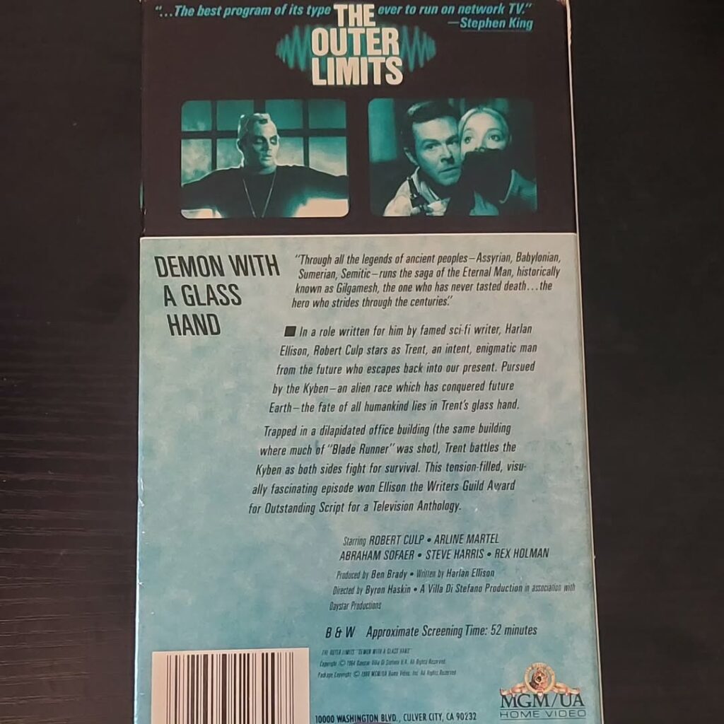 Outer Limits - Demon with a Glass Hand VHS box back