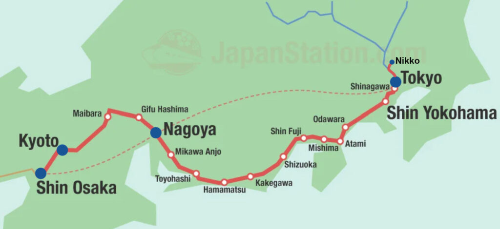 Map of Japan 2016 trip