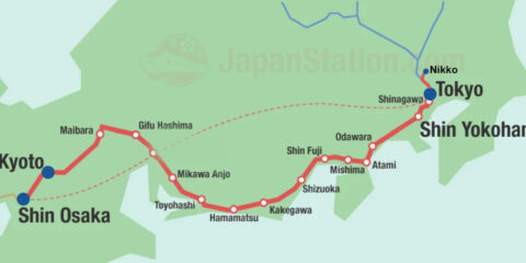 Map of Japan 2016 trip