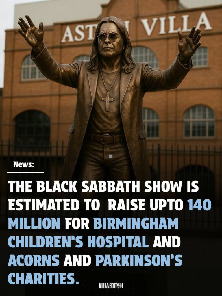 Stature of Ozzy Osbourne in Birmingham town sqaure