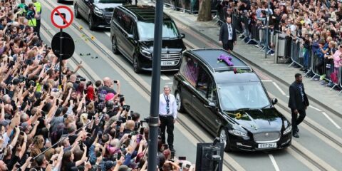 Photo of Ozzy Osbourne's funeral procession.