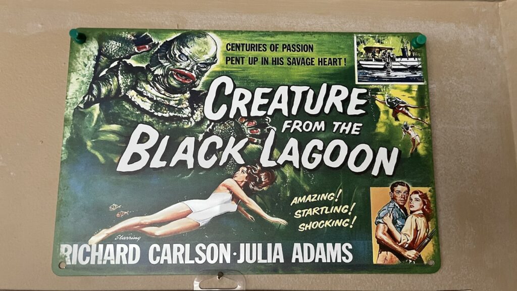 Photo of metal film poster of The Creature from the Black Lagoon