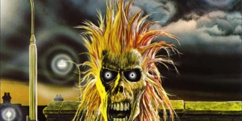 photo of Iron Maiden's debut album cover.